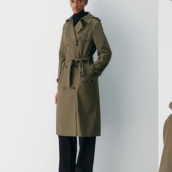 *NEW* Aritzia Khaki Double-Breasted Trench‎ Coat - Picture 10 of 15